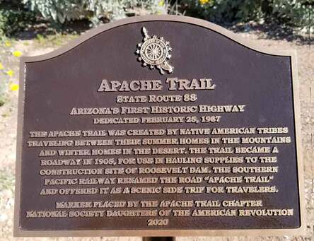 A snapshot of the Apache Trail marker. Marker text is in the body of this page.